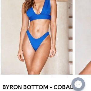 MONDAY SWIMWEAR BLUE BYRON BIKINI BOTTOMS, NEW WITH TAGS
